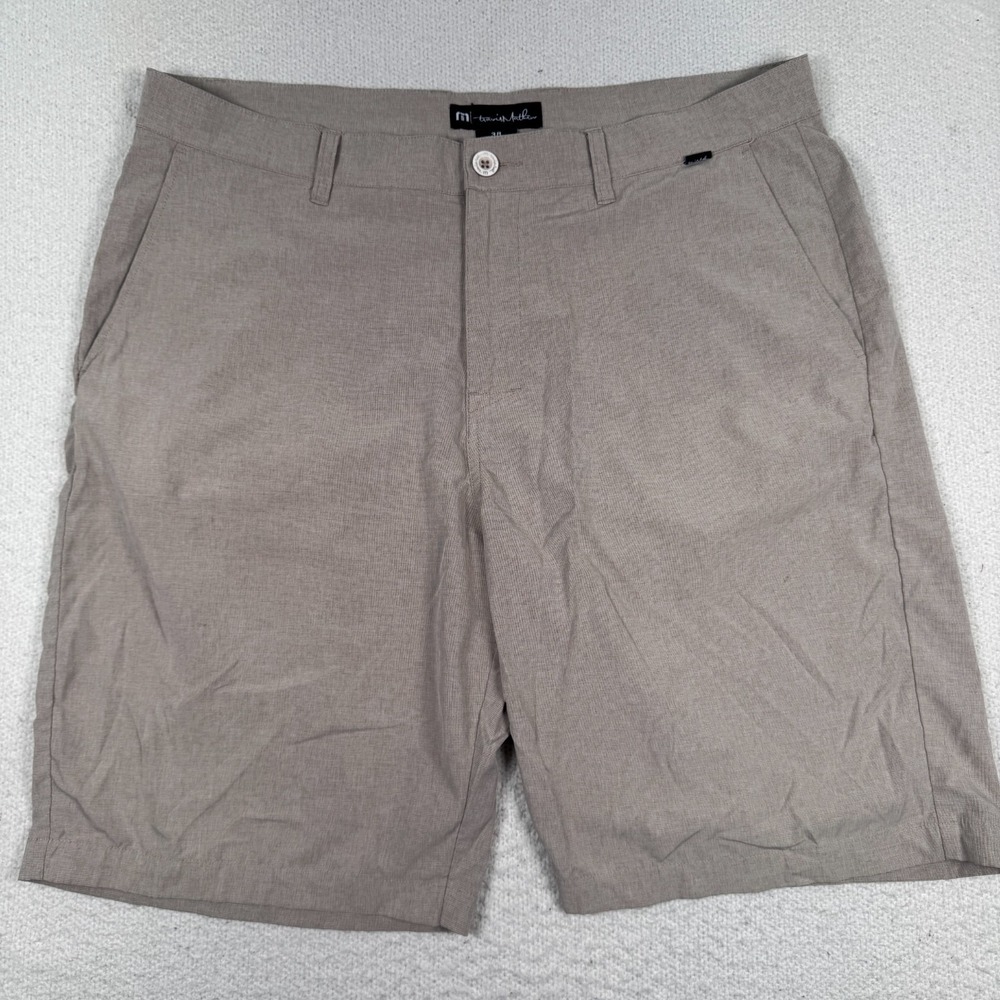 Travis Mathew Shorts Men's 38 Performance Stretch Golf Chino‎ Beige 10"